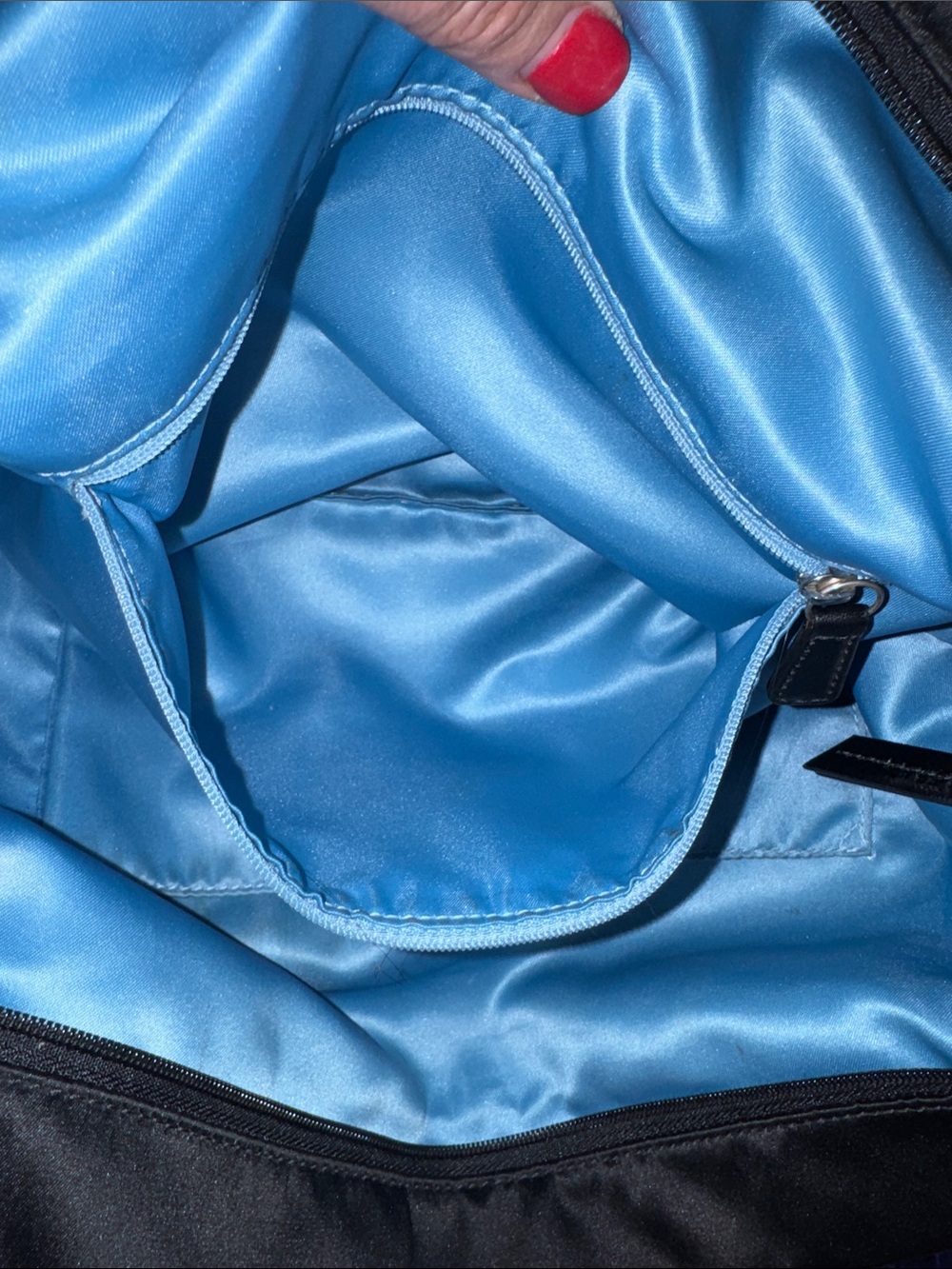 Coach Black Tote with Red, Blue and Gold Studded Ombre Logo - Picture 10 of 12